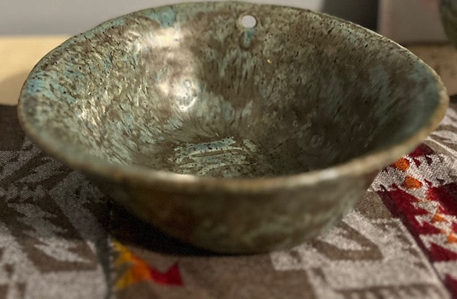 Beautiful Hand made turquoise colored Bowl