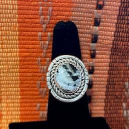 White Buffalo Round Ring